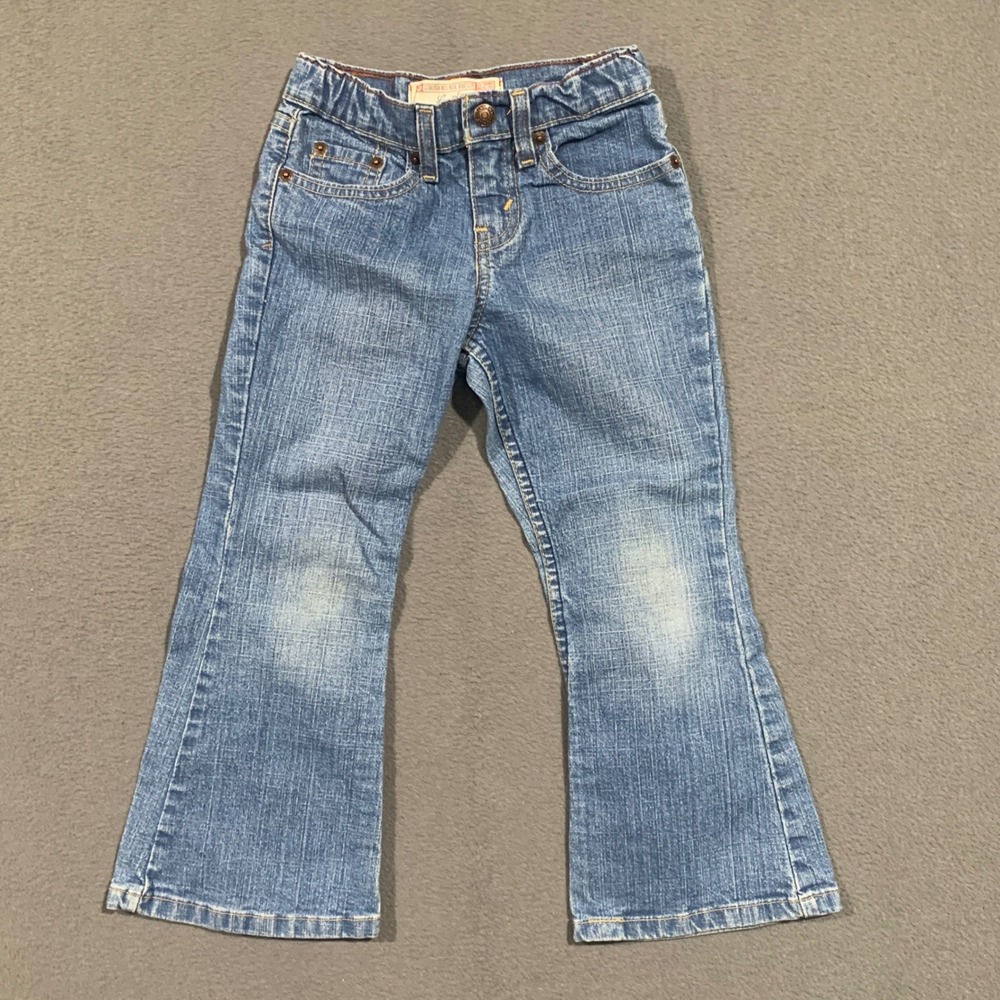 Levi Strauss Signature Girls Stretch Mid Rise Bootcut Jeans Size 5 Blue Denim‎